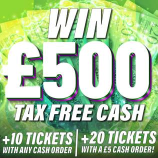 Win £500 Tax Free Cash for FREE! *ENDS AT 2PM TODAY*