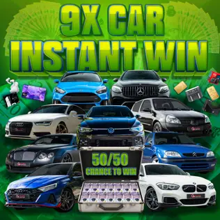 50/50 CHANCE OF WINNING! 125,000 PRIZES INCLUDING 9 CARS + £2,000 END PRIZE!